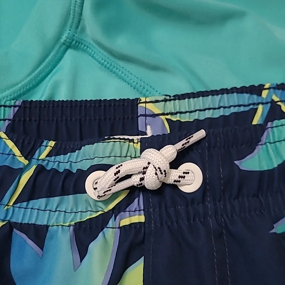 Wonder Nation Blue Tropical Print Rashguard Set size XL (16-18) - Picture 5 of 5